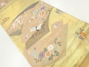 漆箔創彩扇面文織出し袋帯